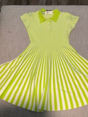 Women’s Mare Mare Lime Green and White Striped Polo Dress from Anthropologie